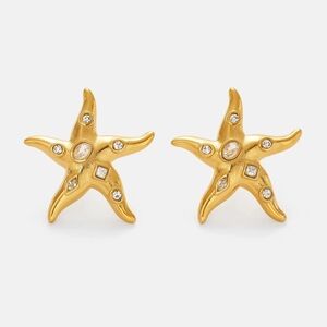 Gold Starfish Earrings